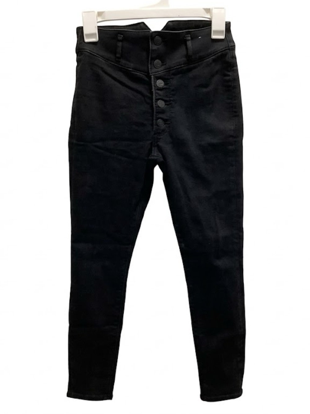 Express Super High Rise Button Fly Legging Jeans Black Stretch Size 4s/4c